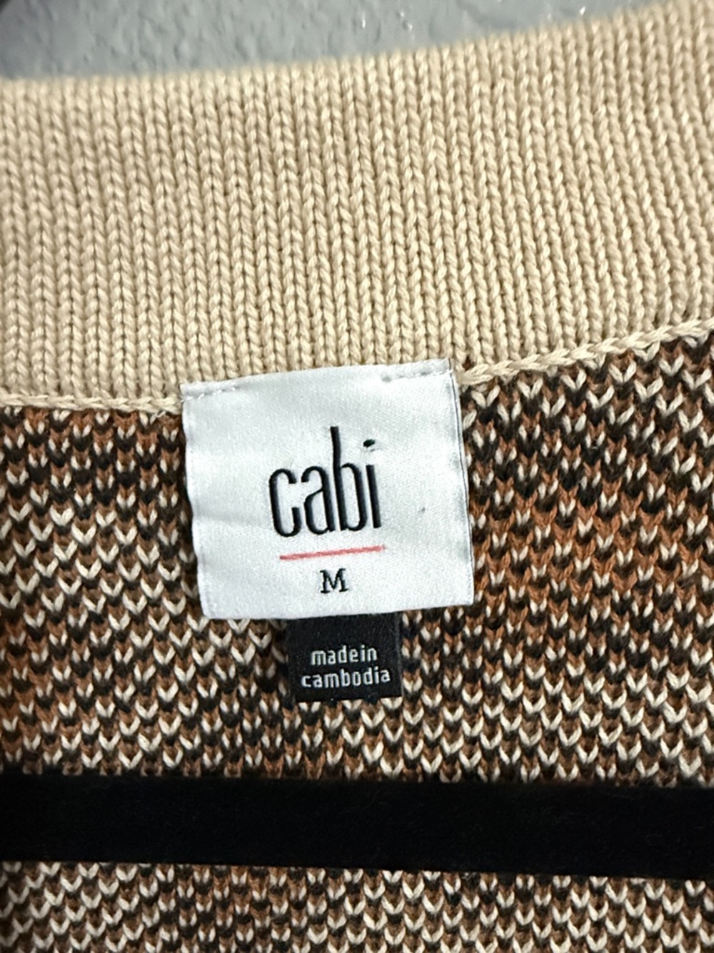 CAbi Leopard Print Cardigan Sweater - Cream/Tan/Black - Picture 2 of 12
